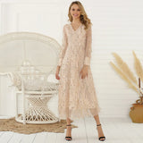 Popular Style Women's Wear Spring And Summer New Long-Sleeved Sequins Tassel Lady Chief-Outfit