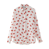 Spring Printed Slim Shirt 2328004 Printed Half Skirt 2496004-Outfit