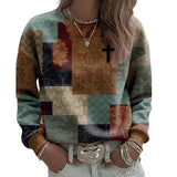 Christmas Abstract 3D Print Big V-Neck Long-Sleeved
