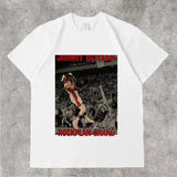 Men's T-Shirt 2024 Basketball Shirt Sports Style Short-Sleeved Cotton Print Loose T-Shirt Street Hip-Hop Blouse Short Sleeves-Outfit
