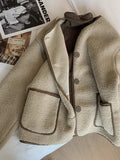 Winter Women Coat Warm 2022 Loose Pocket Single Breasted Thickened Warm Top Oversize Winter Women's Coat White