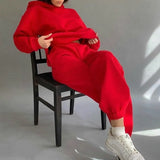 Tracksuits Women's Hoodie Pants Set Oversized Long Sleeve Sportwear Tracksuit Set 2021 Autumn Winter Suits On Fleece For