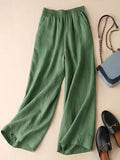 Summer Cotton Linen Women's Wide Leg Pants High Waist Solid Woman Capris Pants Saggy Casual Loose Oversize Flared
