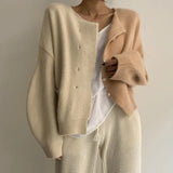 Sweater Women Loose Long-sleeve Knitted Cardigan Elegant Sweater Women Jacket 2021 Autumn Winter Simple Versatile
