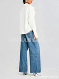 Women's New White Short T-Shirt Irregular Fashion
