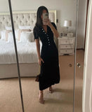 Summer New Women's Pure Color Collar Simple Long