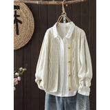 Collar Sweater Female Retro Thicked Autumn And Winter New Korean Version Loose Outside Wear Waist Thin Knitted
