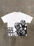 Street Printed Large T-Shirt Gothic 2024 Graphics T-Shirt Y2k Blouse Armed Gothic Men's Short Sleeves-Outfit