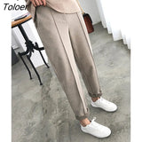 Thicken Women Pencil Pants Autumn Winter Trousers OL Style Wool Female Work Suit Pant Loose Female Trousers Capris