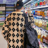 Men Hip Hop Sweaters Streetwear Retro Knitted Pullover Tops New Geometry Casual Knit Warm Pullover Harajuku Sweater