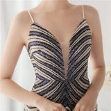 Shining Sequins V Neck Strapless Slim Formal Cocktail Party