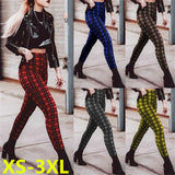 Plaid High Waist Casual Stretch Feet