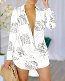 Independence Station New Fashion Style Sexy Fashion Printed Long-Sleeved Shirt Spot-Outfit