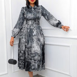 Belt 2025 Spring New Long-Sleeved High-Waisted Large-Size Banquet