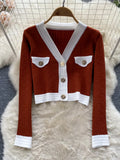 New Women's Dresses Knitwear Suits Small Fragrance Knitted Cardigan Coat + Suspender Knit Dress Streetwear Two Piece