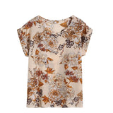 New Large Size Women Pprinting Blouse Fashion Shirt Short-Sleeved Chiffon Summer Style Ladies