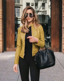 Jacket Women Coat Jacket PU Leather Fashion Short Coat Thin Female Jacket Coat Outwear
