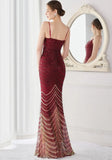 Shining Sequins V Neck Strapless Slim Formal Cocktail Party