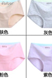 Solid Color Cotton Women Panties Underwear Breathable Women Girl Briefs Comfortable Mid RiseUnderpant Lingerie