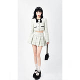 Piece Dress Set Women Y2k Crop Tops Korean Fashion Blazers Suits Office Lady Elegant Jacket Coats + Mini Skirt 2022