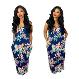 Toloer New Women's Casual Loose Print Cotton Slip Dress-Outfit