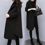 Lady 2021 Fashion New Autumn And Winter Warm Women's Clothing Korean Loose Size Medium Long Woolen Jacket Tweed