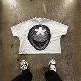 Gothic Punk Graphic Printing 0Versized T-Shirt For Men And Women Leisure Original-Outfit