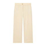 New Women's Short Lap Collar Vest Vest Top High Waist Broad Leg Trousers