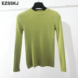 winter clothes Knitted woman sweaters Pullovers spring Autumn Basic women's jumper Slim women's sweater cheap pull long