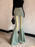 Vintage Jeans Women Fashion Slim High Waist Denim Pants Autumn Flare Long Trouser Wide Leg Sexy Elegant Streetwear-Outfit