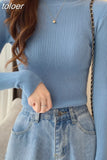 Women Pullovers Sweater Autumn Winter Turtleneck Knitted Sweater Women Long Sleeve Tops Short Slim Sweaters Girls Clothes