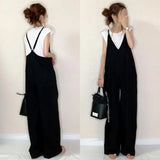 Trousers 2025 Summer New Women's Slings Solid Color Casual Loose Broad Leg