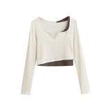 Sleeve Elegant Girl T Shirt Thin Slim Y2k Crop Tops Women Korean Fashion Clothing Elegant Blouse Office Lady 2022