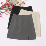 Half-Dressed New Spring And Summer 2025 New Suit Skirt High-Waisted Hip-Proof Open-Fork Skirt