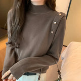 Sweater Women's Bottom Sweater Autumn And Winter New Fashionable And Fashionable Black Sweater With Warm And Slim Body-Outfit