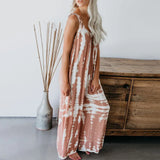 Fashion Women Sleeveless Straps Jumpsuits Baggy Pants Summer Loose Baggy Rompers Womens Jumpsuits Casual Long