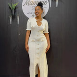 Small Fragrant High-End Hollow Wood Ear Lace Crate Trim Slimming Knitted Dress