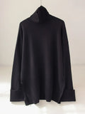 Sweaters Oversize Turtleneck Pullover Loose For Winter Autumn Orange Soft Warm Pulls Split Hem Women's Sweaters