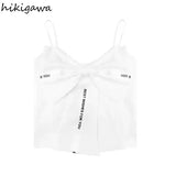 Bow Crop Tops Female 2023 Women's Clothing Sling Slim Waist Tank Korean Y2k Top Summer Sexy Club Camis Ropa Mujer