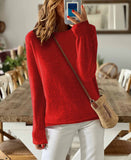 Sheintemu Autumn And Winter Long Sleeve Simple Solid Color Sweater