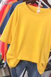 100% Cotton M-4XL T Shirt Solid Color Tshirt Basic Short Sleeve Women's Top Summer Couple O Neck Oversized T