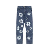 High Street Tide Card Letter Printed Loose Jeans Jacket Men's And Women's Same High Street Suit-Outfit