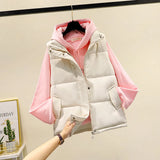 2021 Winter Women Sleeveless Vest Warm Plus Size 3XL Down Cotton Padded Waistcoat Female Mandarin Collar Vest