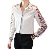 France style Women's silk blouses floral shirts 2021 Spring Summer blouse long sleeve Tops Blusas