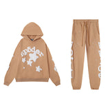 55555 Hip Hop Printed Letter Cobweb Hoodie Hoodie Couple Style Hoodie Trend-Outfit