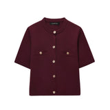 Women's Short-Sleeved Knitted Knitted Knitted