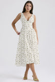 Summer New Body-Body Sling Dress Fashion Print V-Neck Temperament