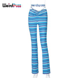 2021 Y2K Bandage Women Straight Pants Solid Elastic High Waist Slim Long Trousers 2021 Fashion Summer Streetwear