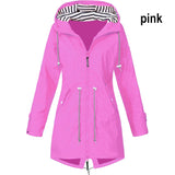 Winter Windbreaker Jacket Coat Lightweight Oversized Hooded Zipper Outdoor Coat Hiking Clothes Female Waterproof