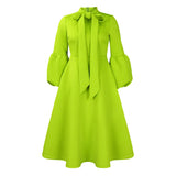 Women's 2025 New Bubble Sleeve Strap With Large Skirt High-Rise Dress Dress
